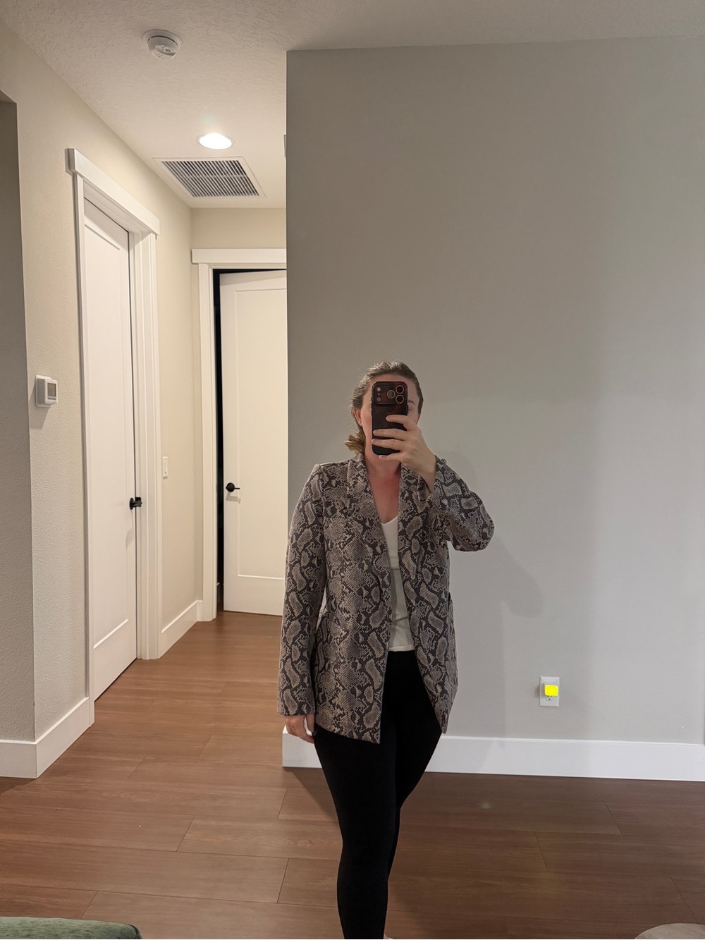 Women's Snake-Print Open Blazer Jacket - Gray